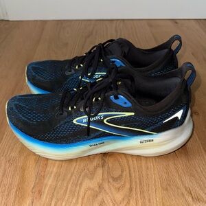 Brooks Glycerin GTS 22 Running Shoes Black/Cobalt/Neo Yellow Men’s Size 8.5